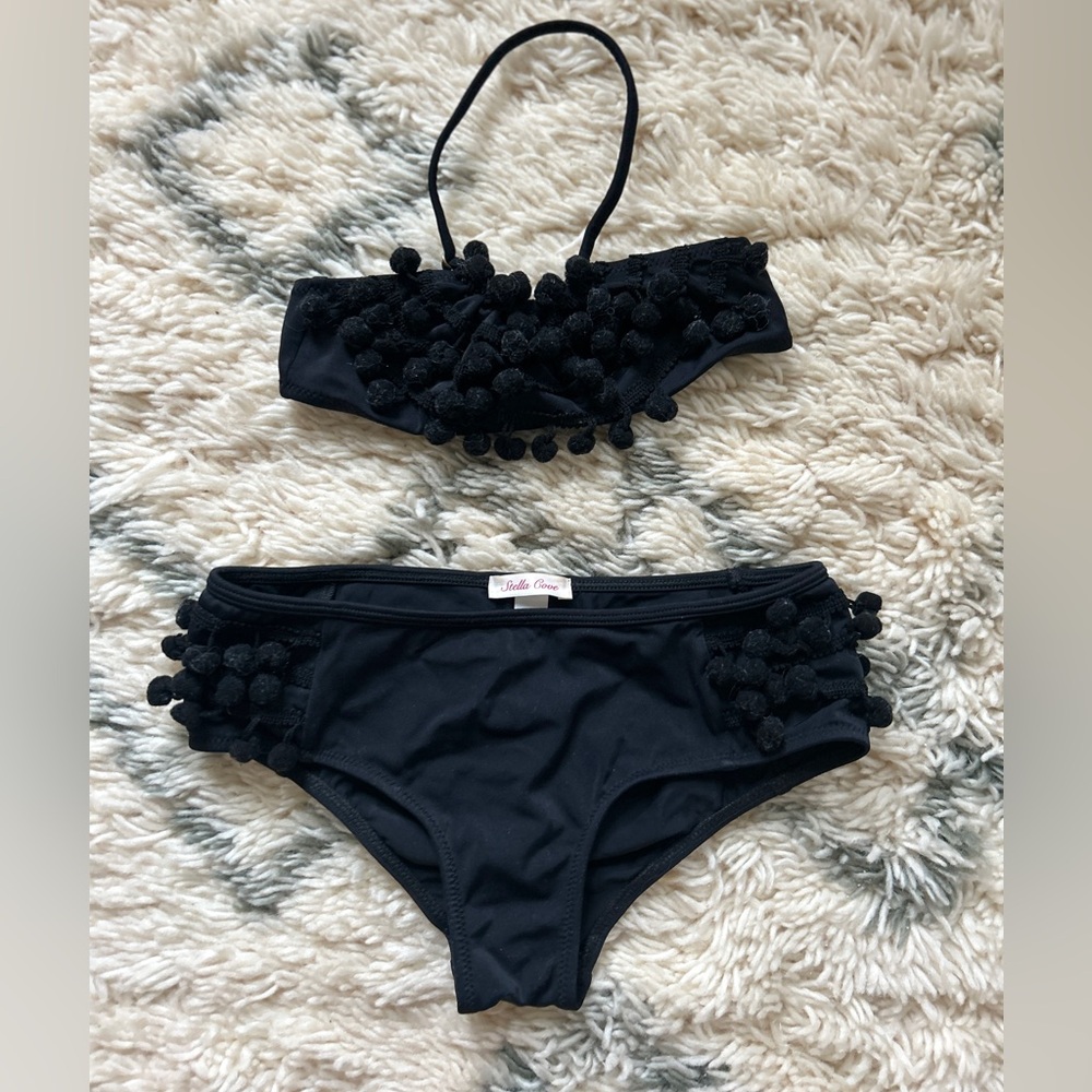 Stella Cove Black Pom Pom Bikini